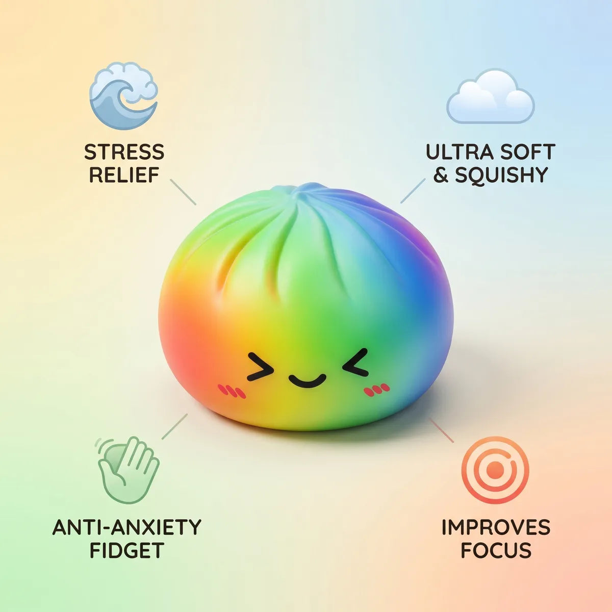 Prism Rainbow Color Dumpling Squishy - Image 5