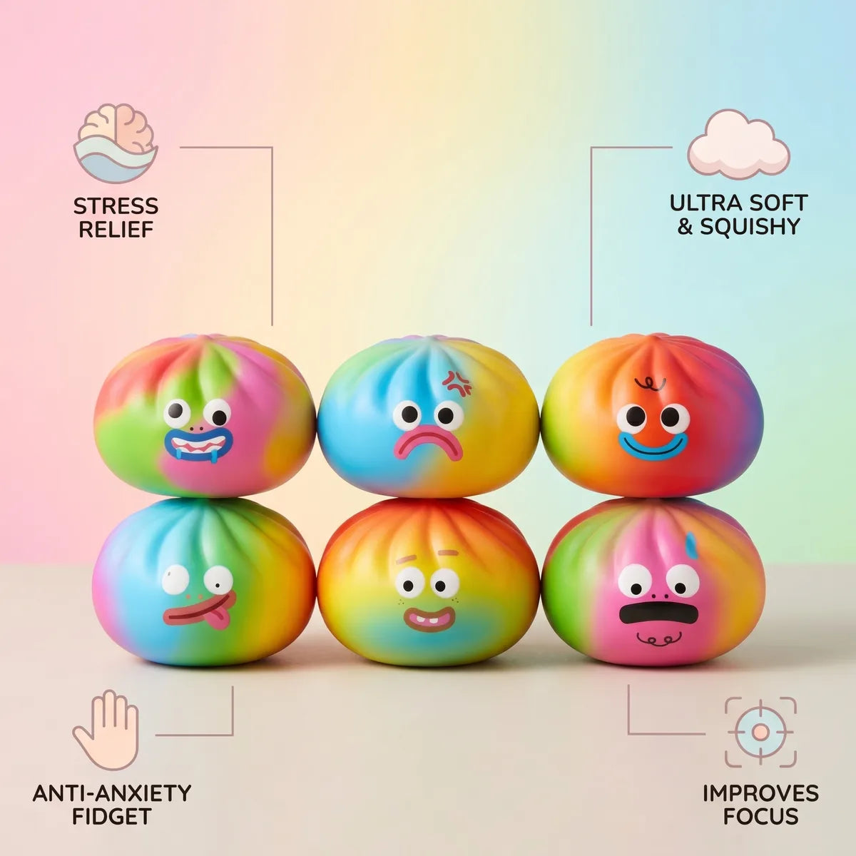 Vibrant Rainbow Mystery Squishy Dumplings - Image 6