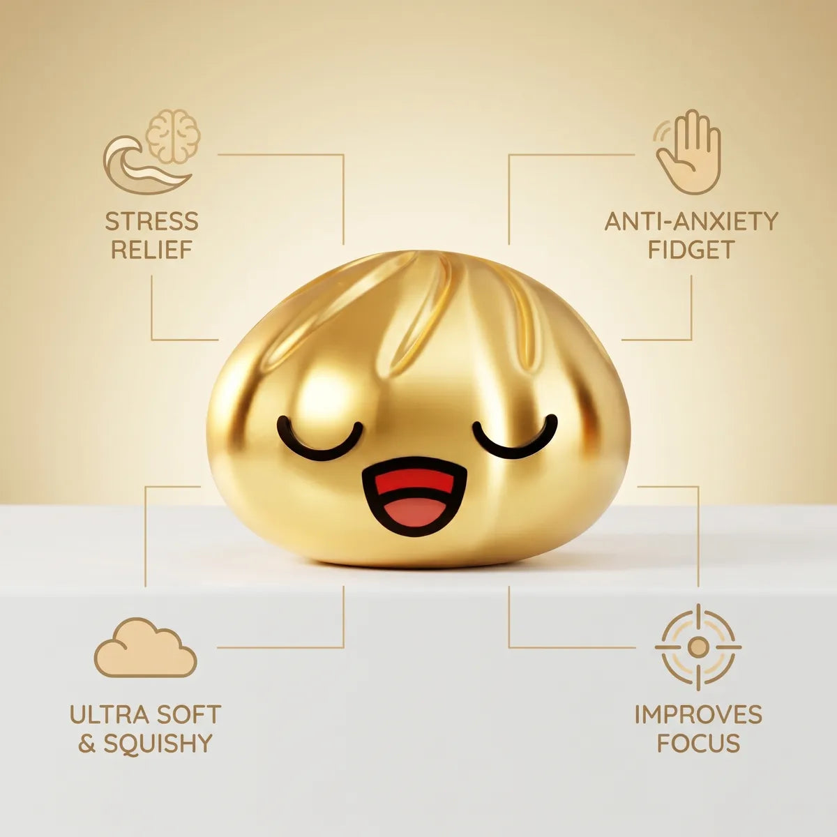 Treasure Rare Gold Dumpling Squishy - Image 6