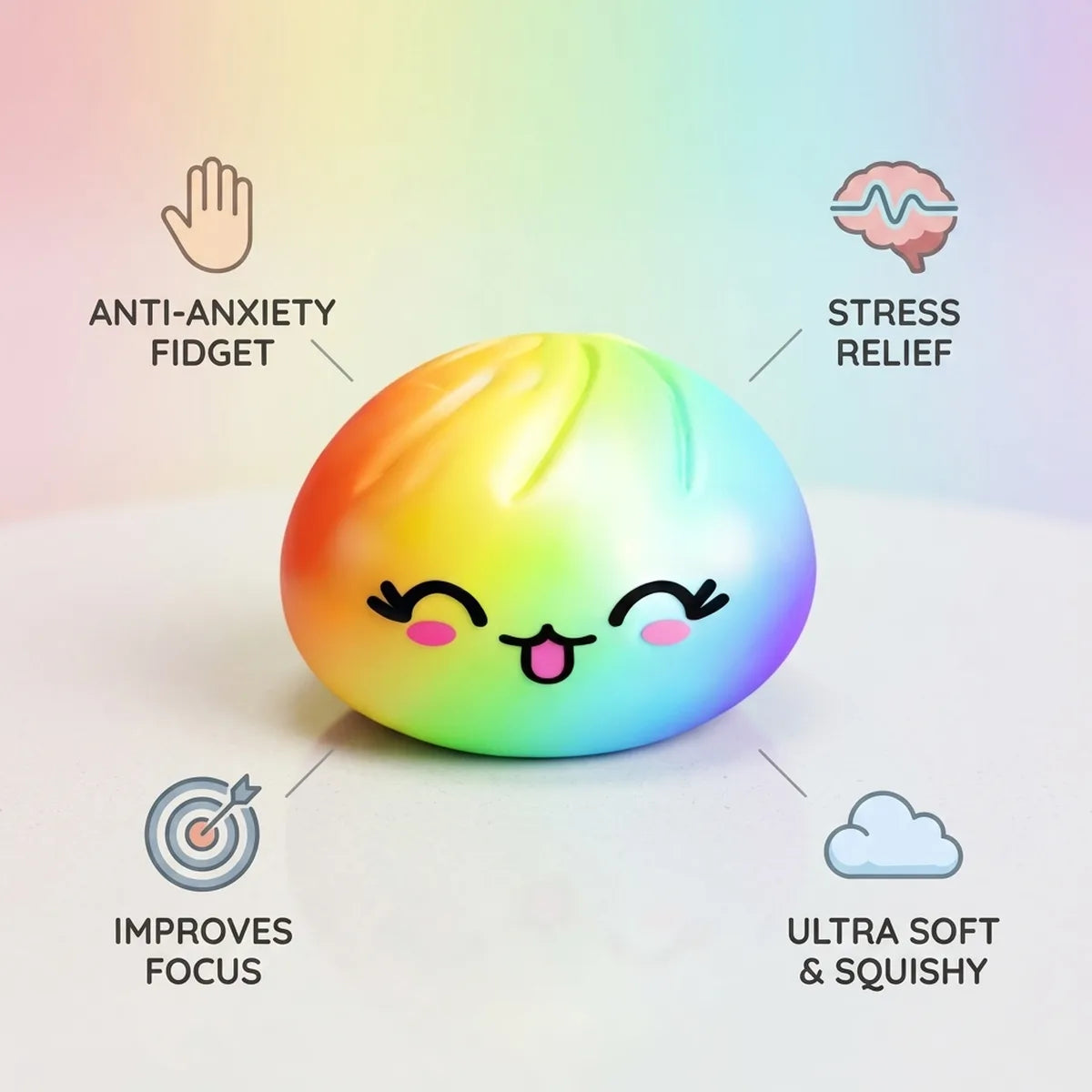 Colorful Rare Rainbow Dumpling Squishy - Image 6