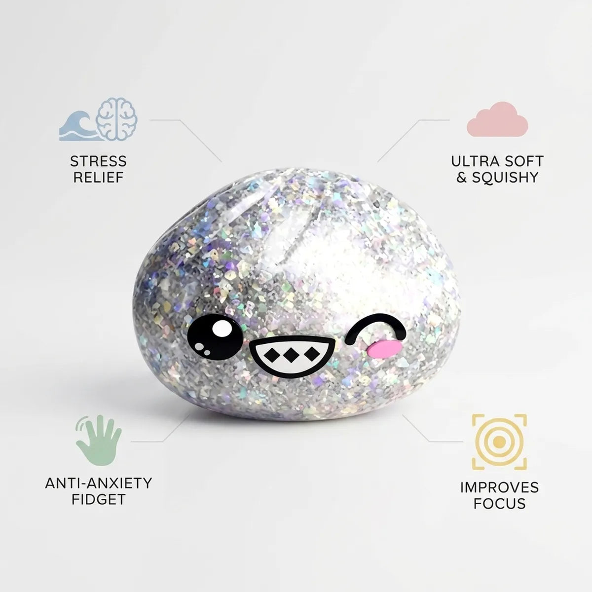 Shimmer Rare Silver Dumpling Squishy - Image 6