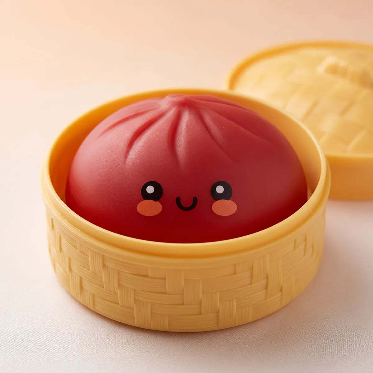 Fluffy Red Dumpling Squishy Bun - Image 2