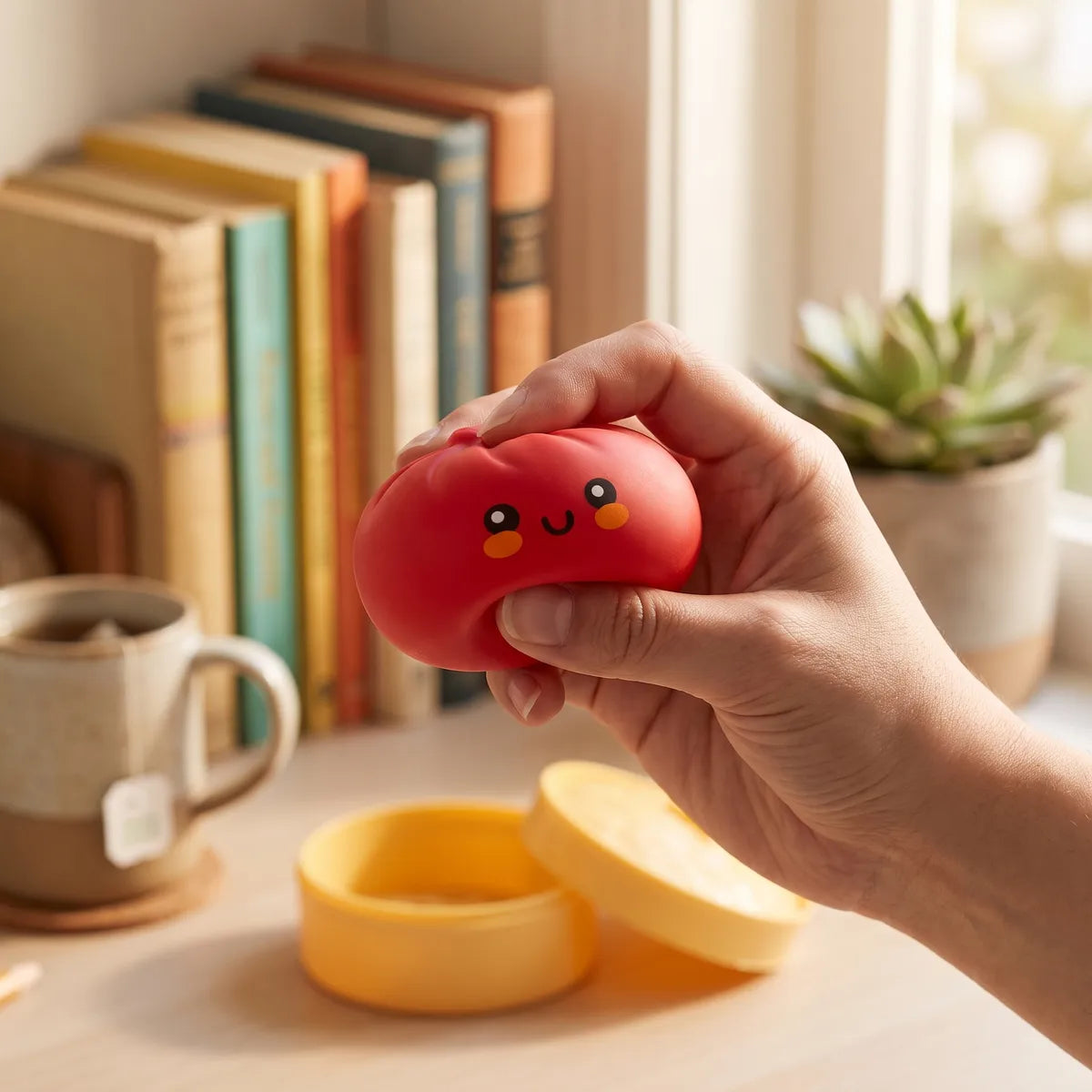 Fluffy Red Dumpling Squishy Bun - Image 7