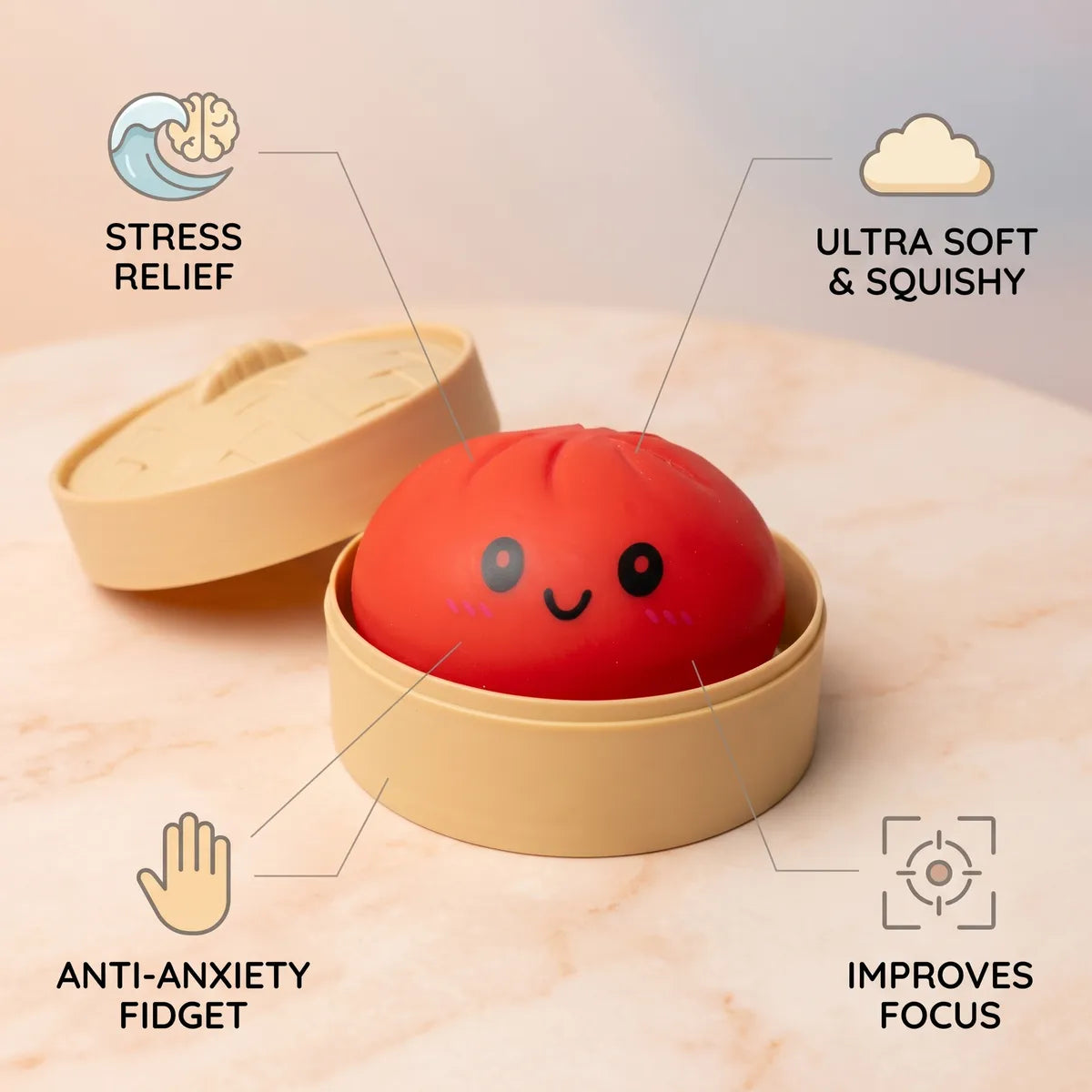 Cherry Red Dumpling Squishy - Image 6
