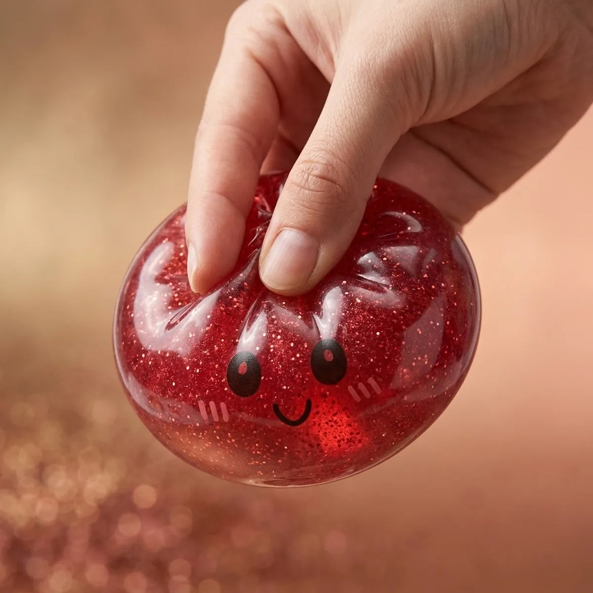 Lucky Red Glitter Dumpling Squishy - Image 4