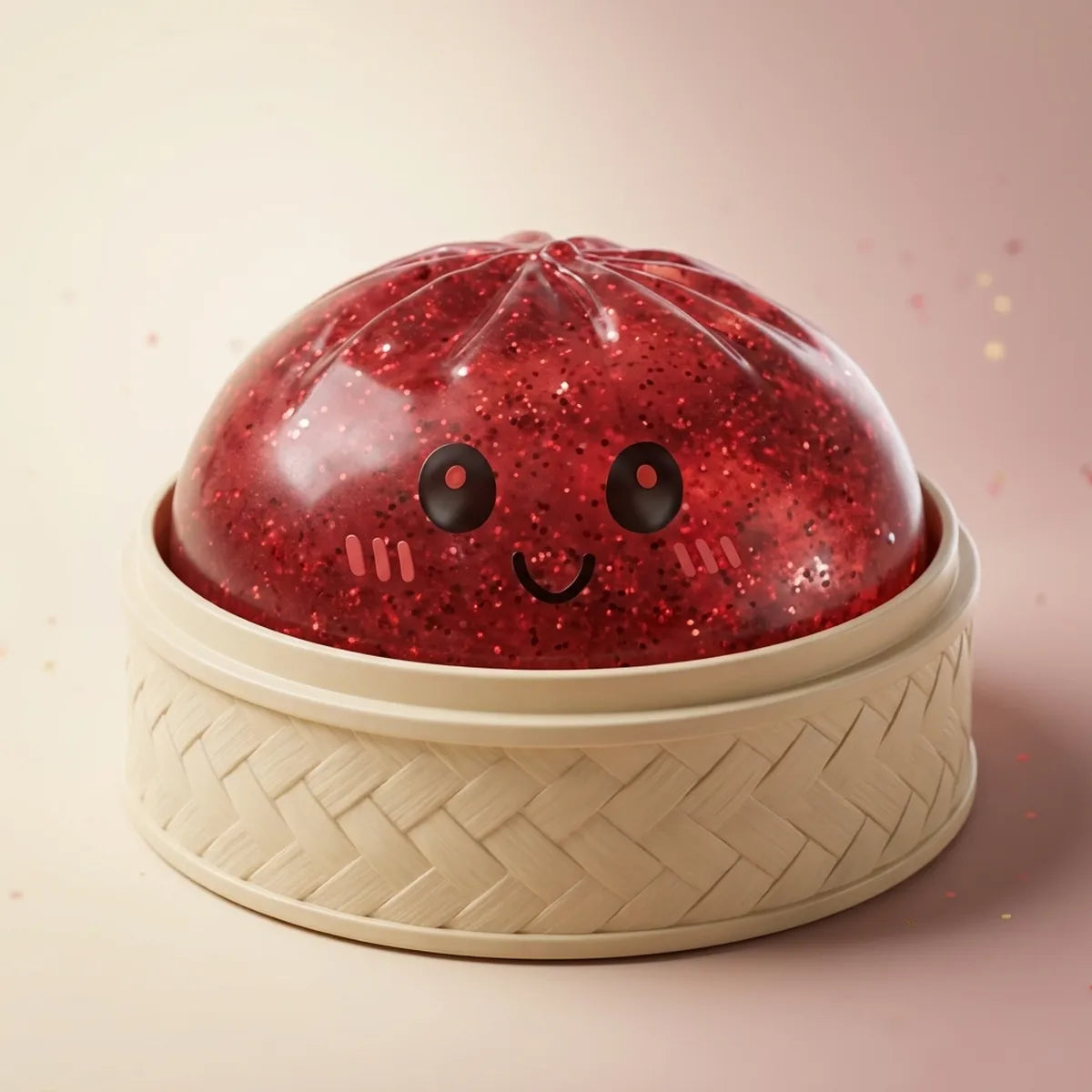 Lucky Red Glitter Dumpling Squishy - Image 2