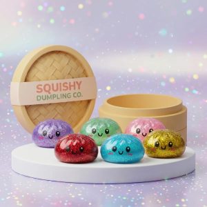 Sparkle Glitter Dumpling Squishy Set 6 Pieces