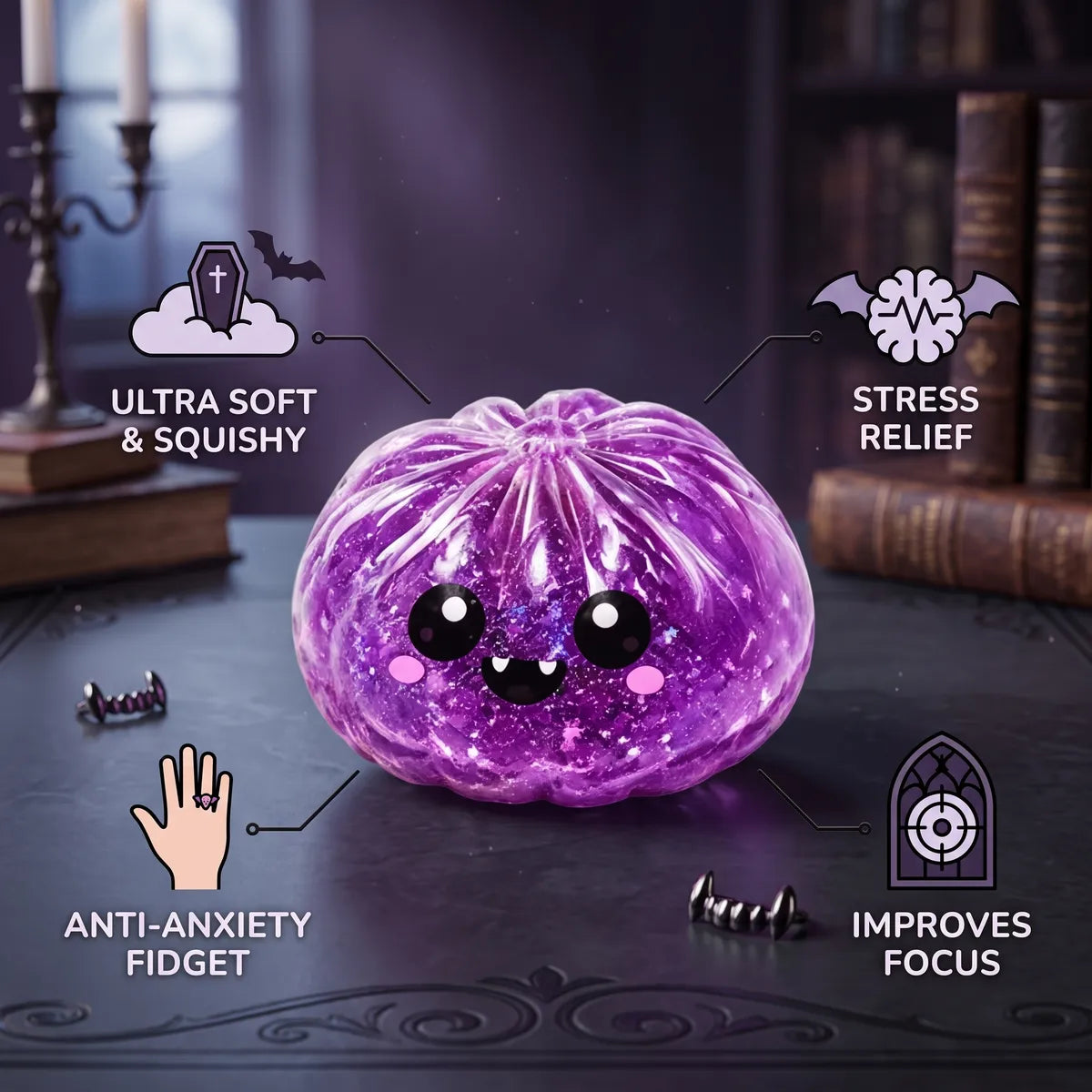 Fanged Vampire Halloween Dumpling Squishy - Image 6