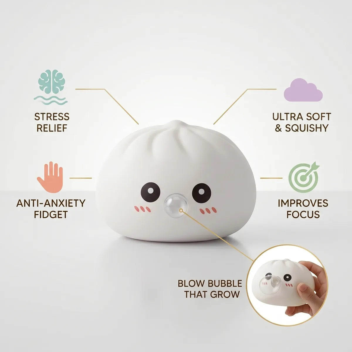 Cloud White Blow Dumpling Squishy - Image 5