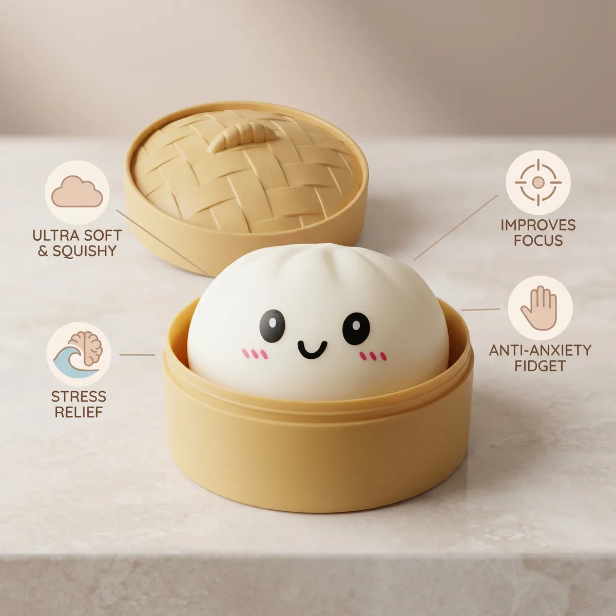 Snowy White Dumpling Squishy - Image 6