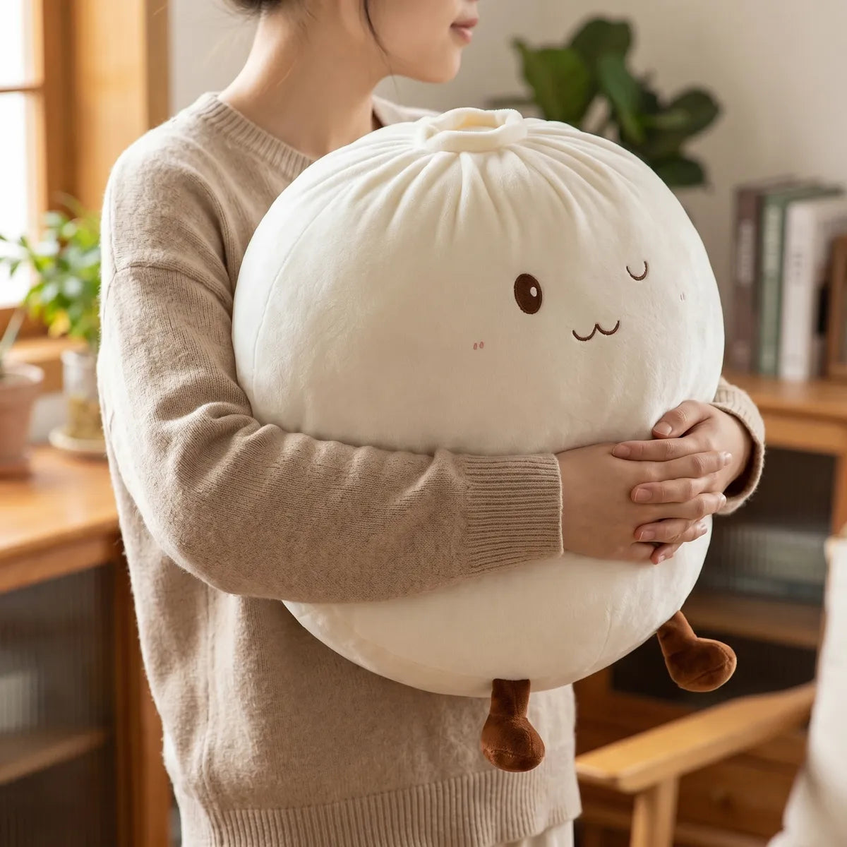 Huggable White Large Dumpling Squishy Toy - Image 4