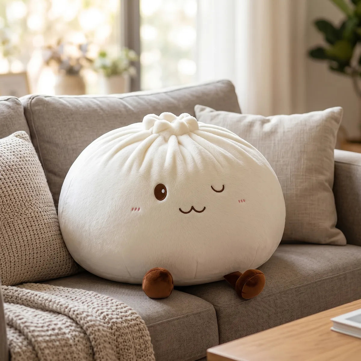 Huggable White Large Dumpling Squishy Toy - Image 3