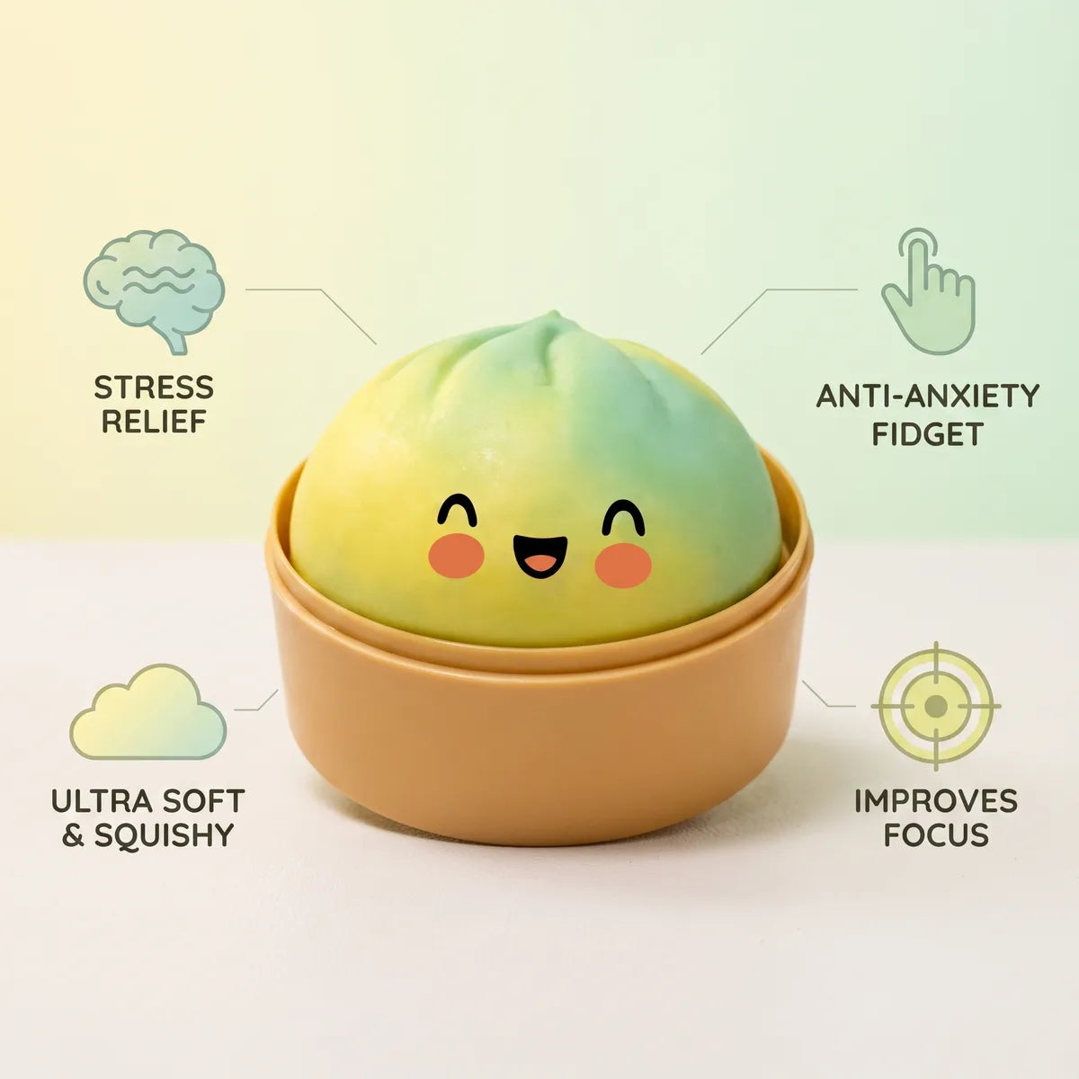 Sunset Yellow Fade Dumpling Squishy - Image 6