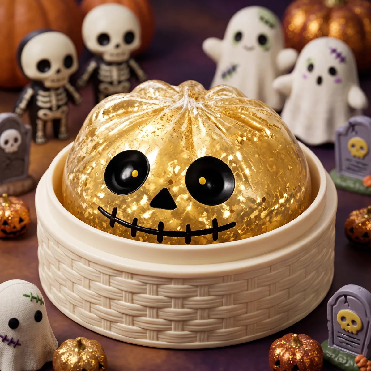 Golden Zombie Halloween Dumpling Squishy - Image 2