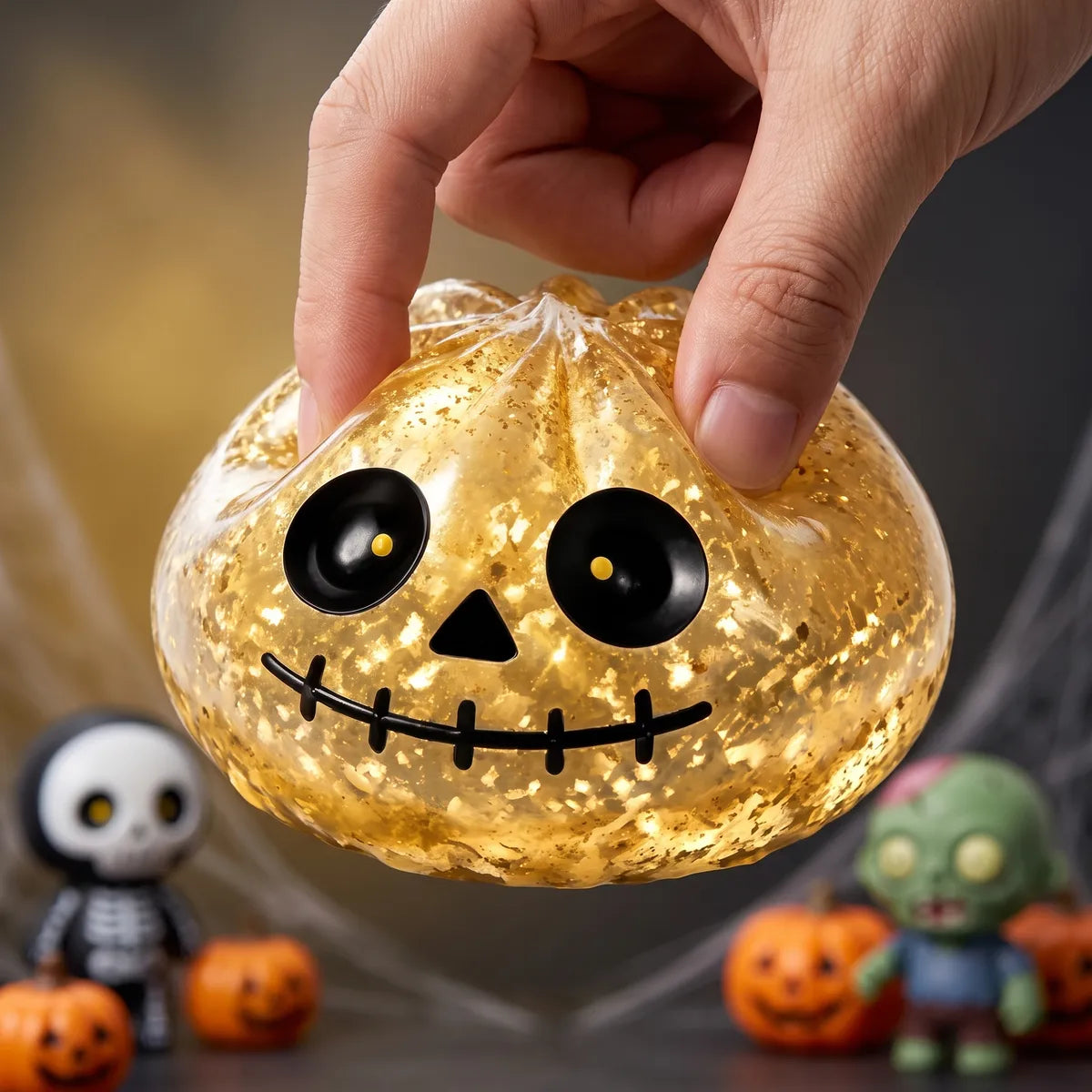 Golden Zombie Halloween Dumpling Squishy - Image 5